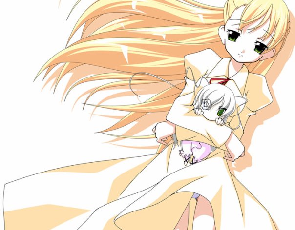 1girl crossed_arms dress green_eyes hug image kirakishou long_hair long_sleeves solo standing underwear very_long_hair white_panties wind