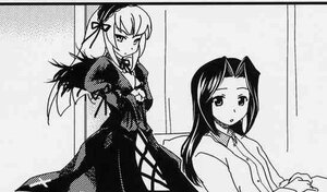 Rating: Safe Score: 0 Tags: 2girls blush dress greyscale image kakizaki_megu long_hair long_sleeves monochrome multiple_girls solo suigintou wings User: admin
