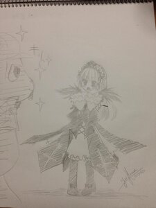 Rating: Safe Score: 0 Tags: 1girl artist_name dated detached_sleeves image long_hair monochrome photo signature sketch solo sparkle standing suigintou thighhighs traditional_media User: admin