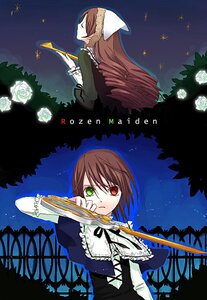 Rating: Safe Score: 0 Tags: 2girls brown_hair dress flower frills green_dress green_eyes head_scarf heterochromia holding image long_sleeves moon multiple_girls night night_sky pair red_eyes rose scissors short_hair siblings sisters sky souseiseki starry_sky suiseiseki twins white_flower User: admin