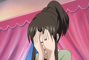 Rating: Safe Score: 0 Tags: 1girl black_hair covering_eyes covering_face curtains heart human image jewelry kusabue_mitsu ponytail ring screenshot solo wedding_band User: admin
