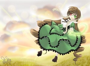 Rating: Safe Score: 0 Tags: 1girl brown_hair dress frills full_body green_dress green_eyes heterochromia image long_hair long_sleeves looking_at_viewer red_eyes solo standing suiseiseki very_long_hair User: admin