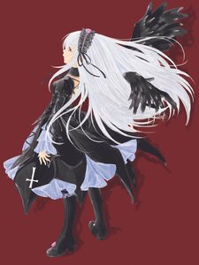 Rating: Safe Score: 0 Tags: 1girl aya_(s-g) black_dress black_footwear black_ribbon black_wings boots commentary_request dress feathers frills gothic_lolita hairband highres image juliet_sleeves knee_boots lolita_fashion long_hair long_sleeves puffy_sleeves purple_eyes red_background ribbon rose rozen_maiden silver_hair simple_background solo suigintou very_long_hair wings User: admin