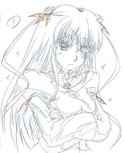 Rating: Safe Score: 0 Tags: 1girl barasuishou crossed_arms frown hair_ornament hair_ribbon image long_hair long_sleeves looking_at_viewer monochrome ribbon solo sparkle traditional_media upper_body User: admin
