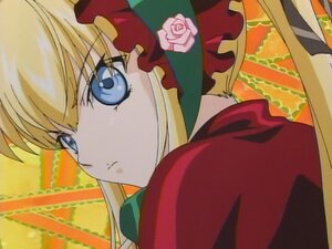 Rating: Safe Score: 0 Tags: 1girl bangs blonde_hair blue_eyes bonnet flower hat image long_hair long_sleeves looking_at_viewer red_headwear rose shinku solo User: admin
