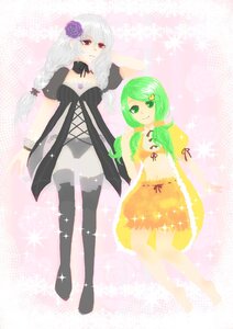 Rating: Safe Score: 0 Tags: 2girls dress flower green_eyes green_hair hair_flower hair_ornament image kanaria long_hair multiple_girls pair red_eyes rose smile sparkle suigintou thighhighs twin_braids twintails white_hair User: admin