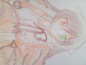 Rating: Safe Score: 0 Tags: 1girl :o colored_pencil_(medium) dress frills green_eyes image long_hair long_sleeves looking_at_viewer photo solo suiseiseki toujou_nozomi traditional_media User: admin