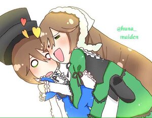 Rating: Safe Score: 0 Tags: 2girls blush brown_hair dress frills green_dress green_eyes hat heart image incest lolita_fashion long_hair long_sleeves multiple_girls open_mouth pair short_hair siblings sisters souseiseki striped suiseiseki top_hat twins User: admin