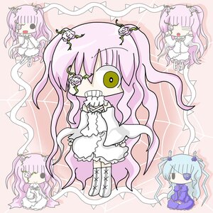Rating: Safe Score: 0 Tags: 1girl bangs barasuishou chibi dress eyepatch flower hair_flower image kirakishou long_hair pair personification pink_hair smile thighhighs twintails vines yellow_eyes User: admin