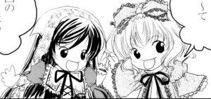 Rating: Safe Score: 0 Tags: 2girls :d frills greyscale hair_ribbon hinaichigo image kagiyama_hina looking_at_viewer monochrome multiple_girls open_mouth pair ribbon short_hair smile suiseiseki User: admin