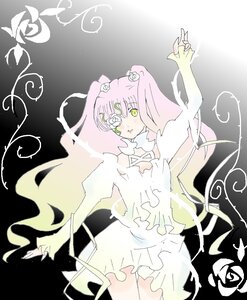 Rating: Safe Score: 0 Tags: 1girl double_bun dress flower image kirakishou long_hair pink_hair rose solo very_long_hair vines white_dress white_flower white_rose yellow_eyes User: admin