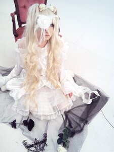 Rating: Safe Score: 0 Tags: 1girl animal_ears blonde_hair chair dress flower frills kirakishou long_hair sitting solo umbrella User: admin