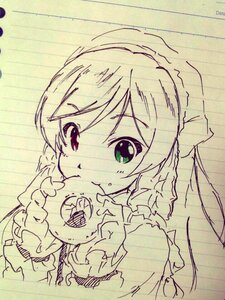 Rating: Safe Score: 0 Tags: 1girl braid eyebrows_visible_through_hair image long_sleeves looking_at_viewer maid_headdress monochrome rain solo suiseiseki traditional_media twin_braids upper_body User: admin