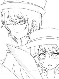 Rating: Safe Score: 0 Tags: 2girls blush greyscale hat image monochrome multiple_girls one_eye_closed short_hair solo souseiseki User: admin
