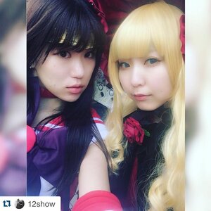 Rating: Safe Score: 0 Tags: 2girls 91076 bangs black_hair blonde_hair blue_eyes blunt_bangs flower hair_ornament lips looking_at_viewer multiple_cosplay multiple_girls photo realistic red_flower red_rose rose tagme User: admin