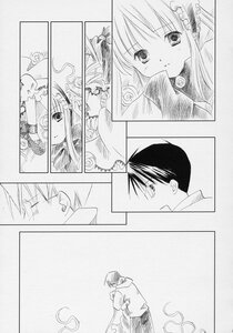 Rating: Safe Score: 0 Tags: 1boy blush comic couple doujinshi doujinshi_#125 greyscale image monochrome multiple multiple_girls silent_comic tomoe_mami User: admin