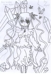 Rating: Safe Score: 0 Tags: 1girl auto_tagged barasuishou butterfly dated dress frills full_body greyscale hair_ornament image long_hair long_sleeves looking_at_viewer monochrome signature solo standing traditional_media very_long_hair User: admin