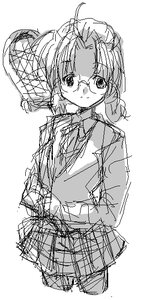 Rating: Safe Score: 0 Tags: 1girl ahoge bow bowtie glasses greyscale human long_sleeves looking_at_viewer monochrome oekaki plaid plaid_skirt sakurada_nori school_uniform simple_background sketch skirt solo white_background User: admin