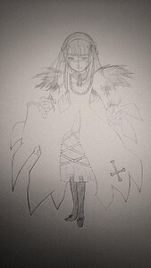 Rating: Safe Score: 0 Tags: 1girl boots dress greyscale high_heels image jewelry long_hair monochrome necklace solo standing suigintou thighhighs traditional_media wings User: admin