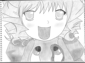 Rating: Safe Score: 0 Tags: 1girl artist_name blush fang graphite_(medium) greyscale hat hinaichigo image monochrome open_mouth shikishi smile solo traditional_media User: admin