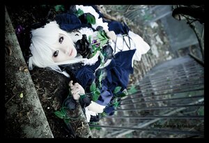 Rating: Safe Score: 0 Tags: 1girl auto_tagged black_border dress flower frills letterboxed lips looking_at_viewer rose solo suigintou white_hair User: admin
