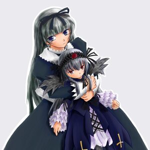 Rating: Safe Score: 0 Tags: 2girls blush dress frills hair_ribbon hairband image long_hair long_sleeves looking_at_viewer multiple_girls purple_eyes red_eyes ribbon silver_hair solo suigintou very_long_hair wings User: admin