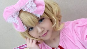 Rating: Safe Score: 0 Tags: 1girl bangs blonde_hair blue_eyes closed_mouth hinaichigo lips looking_at_viewer nose photo portrait realistic short_hair smile solo User: admin
