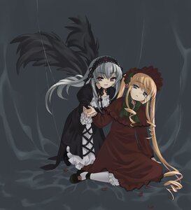 Rating: Safe Score: 0 Tags: 2girls black_wings blonde_hair blue_eyes bonnet dress drill_hair floating_hair flower frills hairband hand_grab hand_on_another's_face head_tilt holding_hands image kneeling long_hair long_sleeves marionette multiple_girls pair petals piyodera_mucha puppet red_dress rose rozen_maiden shinku shoes silver_hair sitting string suigintou twintails very_long_hair wings User: admin