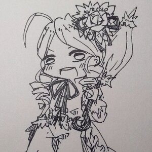 Rating: Safe Score: 0 Tags: 1girl ahoge drill_hair flower greyscale hat image kanaria long_hair monochrome open_mouth photo smile solo traditional_media twin_drills twintails User: admin
