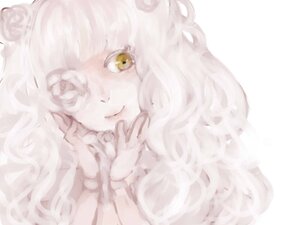 Rating: Safe Score: 0 Tags: 1girl animal_ears bangs closed_mouth double_bun image kirakishou looking_at_viewer portrait simple_background smile solo white_background white_hair yellow_eyes User: admin