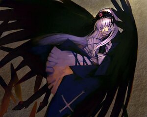 Rating: Safe Score: 0 Tags: 1girl black_wings cross dress flower frilled_sleeves frills full_body hair_over_one_eye hairband hand_on_own_cheek hand_on_own_face image inverted_cross latin_cross lolita_fashion lolita_hairband long_hair long_sleeves looking_at_viewer pink_eyes purple_eyes rozen_maiden sakamoto_mineji silver_hair smile solo suigintou very_long_hair wings User: admin