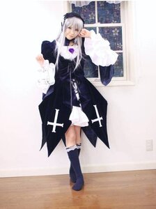 Rating: Safe Score: 0 Tags: 1girl black_dress boots dress frills full_body long_hair long_sleeves silver_hair solo standing suigintou white_hair User: admin
