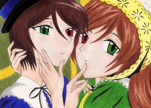 Rating: Safe Score: 0 Tags: 2girls brown_hair dress frills green_dress green_eyes hat heterochromia image incest long_hair long_sleeves multiple_girls pair red_eyes ribbon short_hair siblings sisters souseiseki suiseiseki twins User: admin