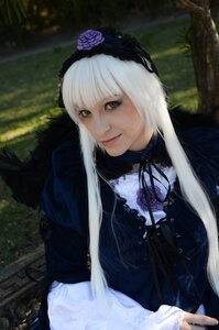 Rating: Safe Score: 0 Tags: 1girl bangs closed_mouth flower forest frills gothic_lolita grass hairband lips lolita_fashion long_hair long_sleeves looking_at_viewer nature realistic rose solo suigintou tree upper_body User: admin