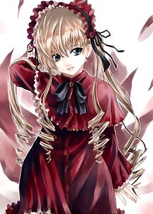 Rating: Safe Score: 0 Tags: 1girl :d arm_up blonde_hair blue_eyes bonnet bow capelet cowboy_shot doujinshi doujinshi_#11 dress drill_hair frills hair_between_eyes image kurokoeda long_hair long_sleeves looking_at_viewer looking_to_the_side multiple open_mouth parted_lips possible_duplicate red_capelet red_dress ribbon rozen_maiden shinku sidelocks smile solo twin_drills twintails User: admin