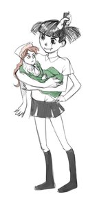 Rating: Safe Score: 0 Tags: 2girls beanie hat hug image monochrome multiple_girls school_uniform sketch skirt solo suiseiseki twintails User: admin