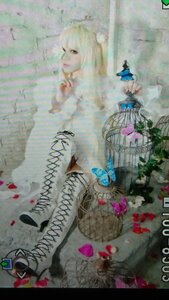 Rating: Safe Score: 0 Tags: 1girl blonde_hair blue_butterfly bug butterfly butterfly_hair_ornament insect kirakishou petals solo User: admin