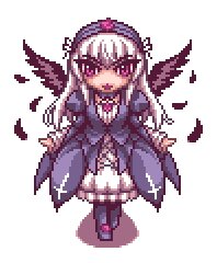Rating: Safe Score: 0 Tags: 1girl bow dress image long_sleeves mosaic_censoring pantyhose pixel_art purple_legwear solo suigintou white_background User: admin