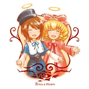 Rating: Safe Score: 0 Tags: 2girls ^_^ blonde_hair bow brown_hair closed_eyes dress drill_hair halo hat hina_ichigo hinaichigo image long_sleeves multiple_girls pair ribbon short_hair smile souseiseki wings User: admin