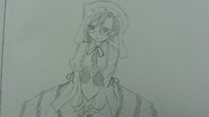 Rating: Safe Score: 0 Tags: 1girl auto_tagged dress glasses hair_between_eyes hood image long_hair long_sleeves looking_at_viewer monochrome neck_ribbon ribbon sleeves_past_wrists solo suiseiseki traditional_media twin_braids veil User: admin