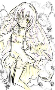 Rating: Safe Score: 0 Tags: 1girl image kirakishou long_hair looking_at_viewer see-through sketch solo thighhighs very_long_hair yellow_eyes User: admin