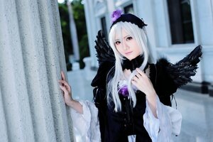 Rating: Safe Score: 0 Tags: 1girl 3d black_dress blurry blurry_background depth_of_field dress flower fur_trim hairband lips long_hair long_sleeves looking_at_viewer red_eyes solo suigintou upper_body white_hair User: admin