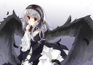 Rating: Safe Score: 0 Tags: 1girl black_dress black_ribbon black_wings cross cross-laced_clothes dress feathered_wings feathers flower frills gothic_lolita hairband image lolita_fashion long_hair long_sleeves looking_at_viewer red_eyes ribbon rose silver_hair solo suigintou wings User: admin