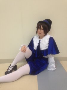 Rating: Safe Score: 0 Tags: 1girl brown_hair dress fishnet_legwear fishnets pantyhose shoes sitting solo souseiseki white_legwear User: admin