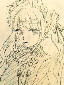 Rating: Safe Score: 0 Tags: 1girl bangs closed_mouth flower image long_hair monochrome rose shinku solo traditional_media upper_body User: admin