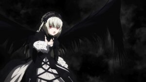Rating: Safe Score: 0 Tags: 1girl black_dress black_ribbon black_wings dress frills hairband image juliet_sleeves lolita_fashion lolita_hairband long_hair long_sleeves looking_at_viewer open_mouth red_eyes ribbon rose solo suigintou wings User: admin