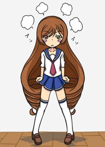 Rating: Safe Score: 0 Tags: 1girl :< =3 angry brown_hair heterochromia image long_hair pout school_uniform serafuku shoes skirt solo standing suiseiseki thighhighs very_long_hair white_legwear zettai_ryouiki User: admin