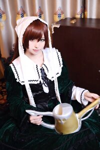 Rating: Safe Score: 0 Tags: 1girl 3d black_dress blurry brown_hair cup dress heterochromia long_sleeves photo red_eyes solo suiseiseki User: admin