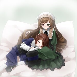 Rating: Safe Score: 0 Tags: 2girls brown_hair closed_eyes commentary_request dress drill_hair frills green_dress green_eyes hat head_scarf heterochromia image kaisen_chuui long_hair multiple_girls pair pantyhose photoshop_(medium) red_eyes rozen_maiden short_hair siblings sisters sleeping souseiseki striped striped_legwear suiseiseki twins vertical_stripes very_long_hair white_legwear User: admin