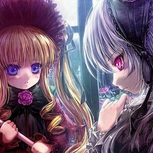 Rating: Safe Score: 0 Tags: 2girls blonde_hair blue_eyes bonnet dress drill_hair flower frills hat holding image lolita_fashion long_hair long_sleeves multiple_girls pair pink_rose rose shinku silver_hair suigintou twin_drills umbrella upper_body wings User: admin